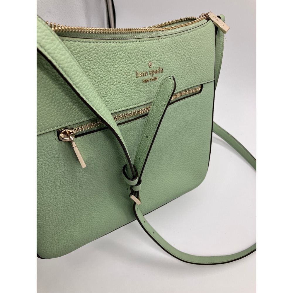 Kate Spade Mint Green Pebbled Leather Crossbody Bag Gold Hardware PXRU7507 - Picture 3 of 8